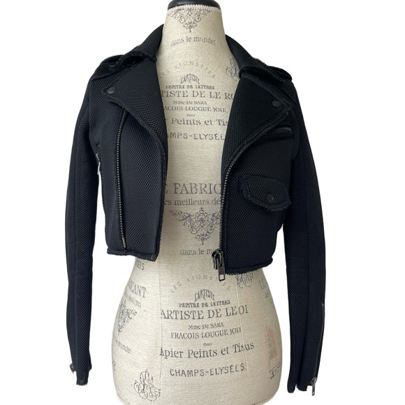 Cropped Mesh Moto jacket UNIF - Picture 6 of 12